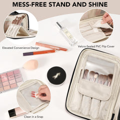 HauteHues rangement-maquillage-3-compartiments: tout reste organisé en voyage.
