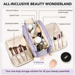 HauteHues Trousse maquillage avec poignee-haut, transport facile et confortable.