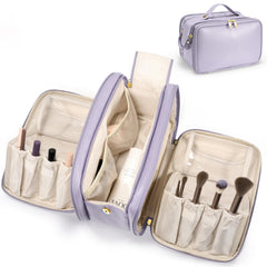 HauteHues Trousse maquillage grande ouverture facilite l'accès lors de voyages.