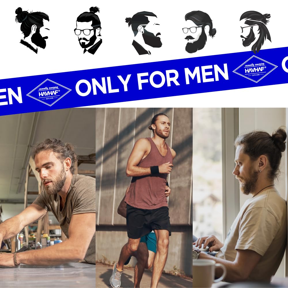 HAVHAF elastiques cheveux hommes, idéal pour créer un chignon rapide.