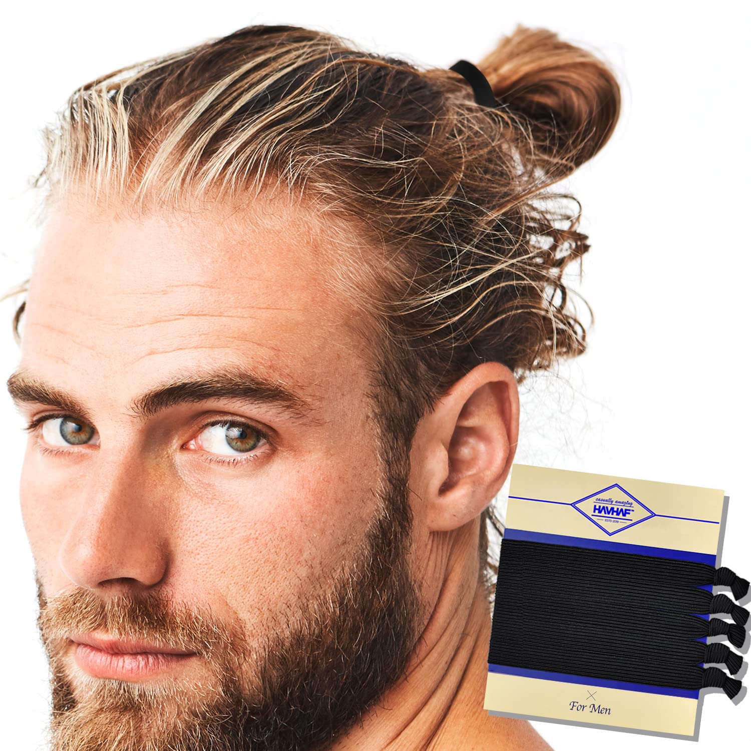 Elastiques HAVHAF noirs pour hommes, ensemble 5 pièces, sans pli et confort durable.