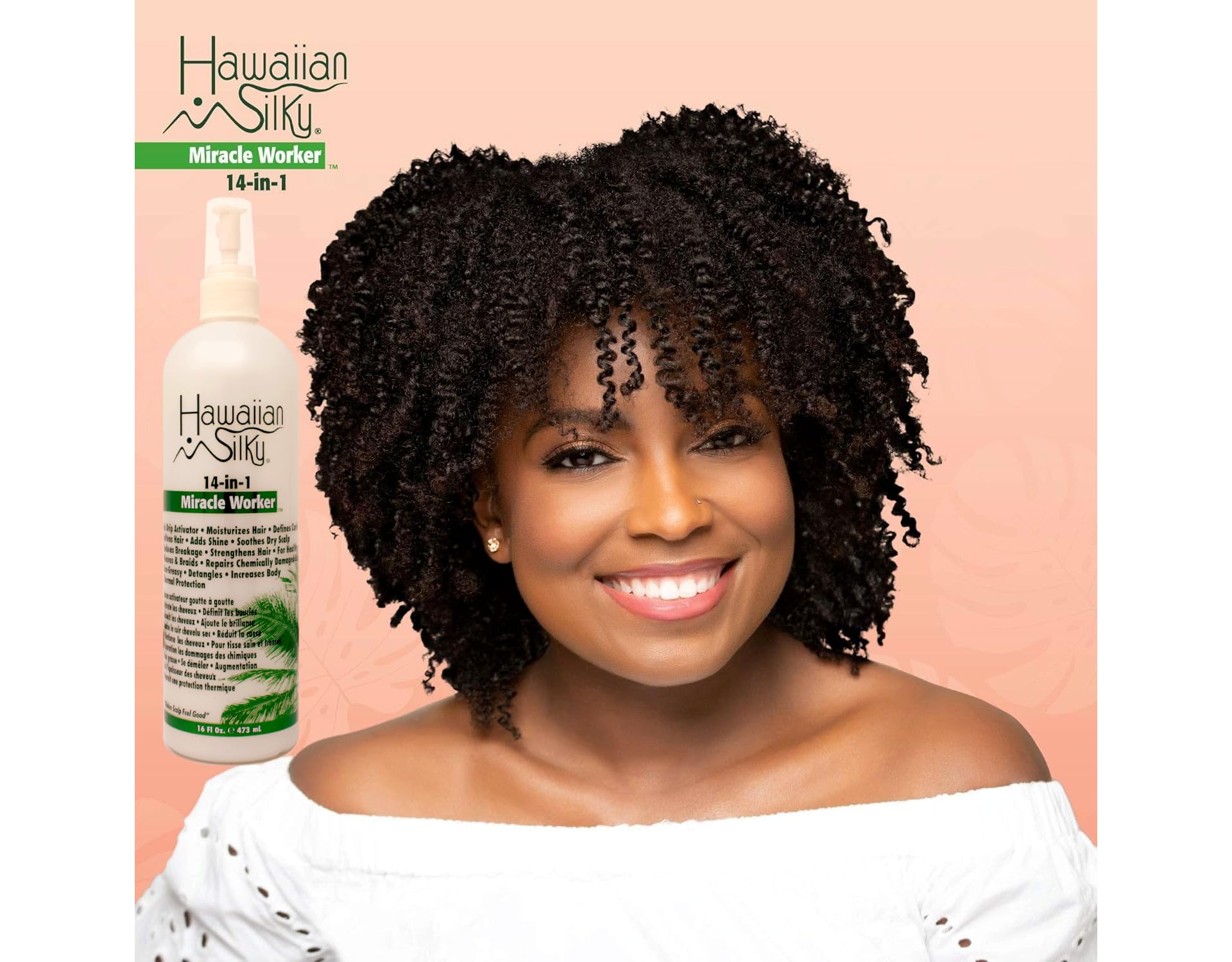 Hawaiian Silky Spray activateur 14-en-1: définition des boucles.