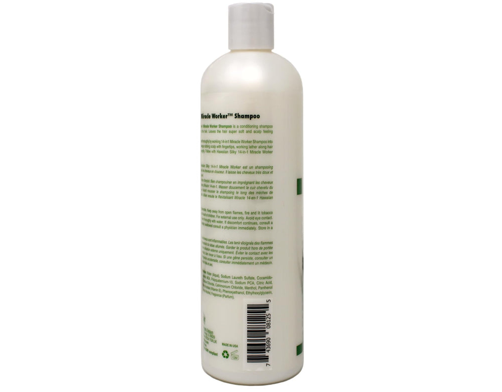 Cheveux après lavage avec Hawaiian Silky: texture douce et propre.
