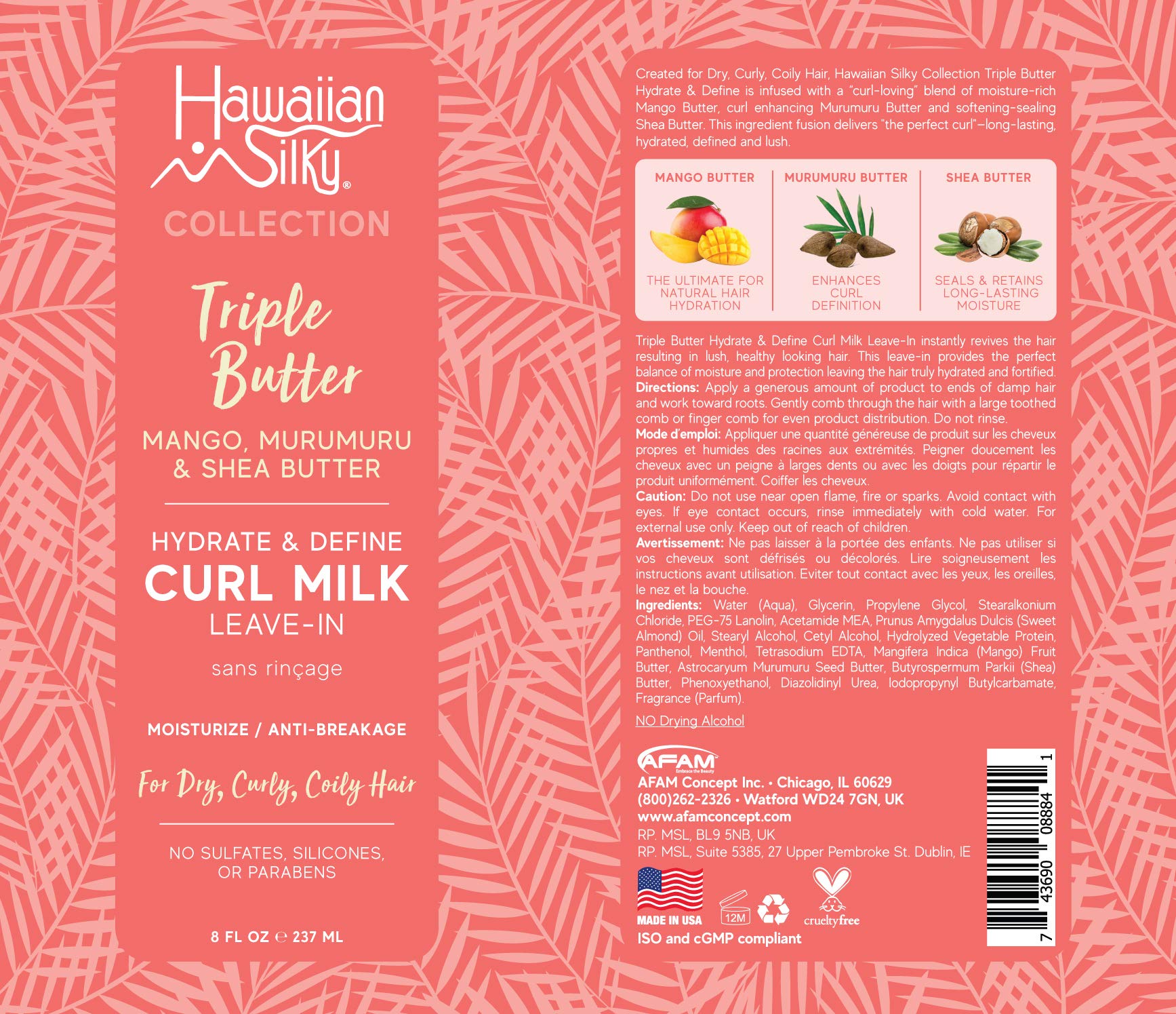 Crème nourrissante karité-boucles par Hawaiian Silky, définition assurée.