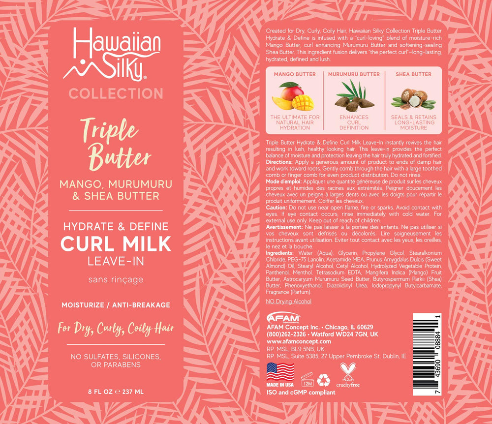 Crème nourrissante karité-boucles par Hawaiian Silky, définition assurée.