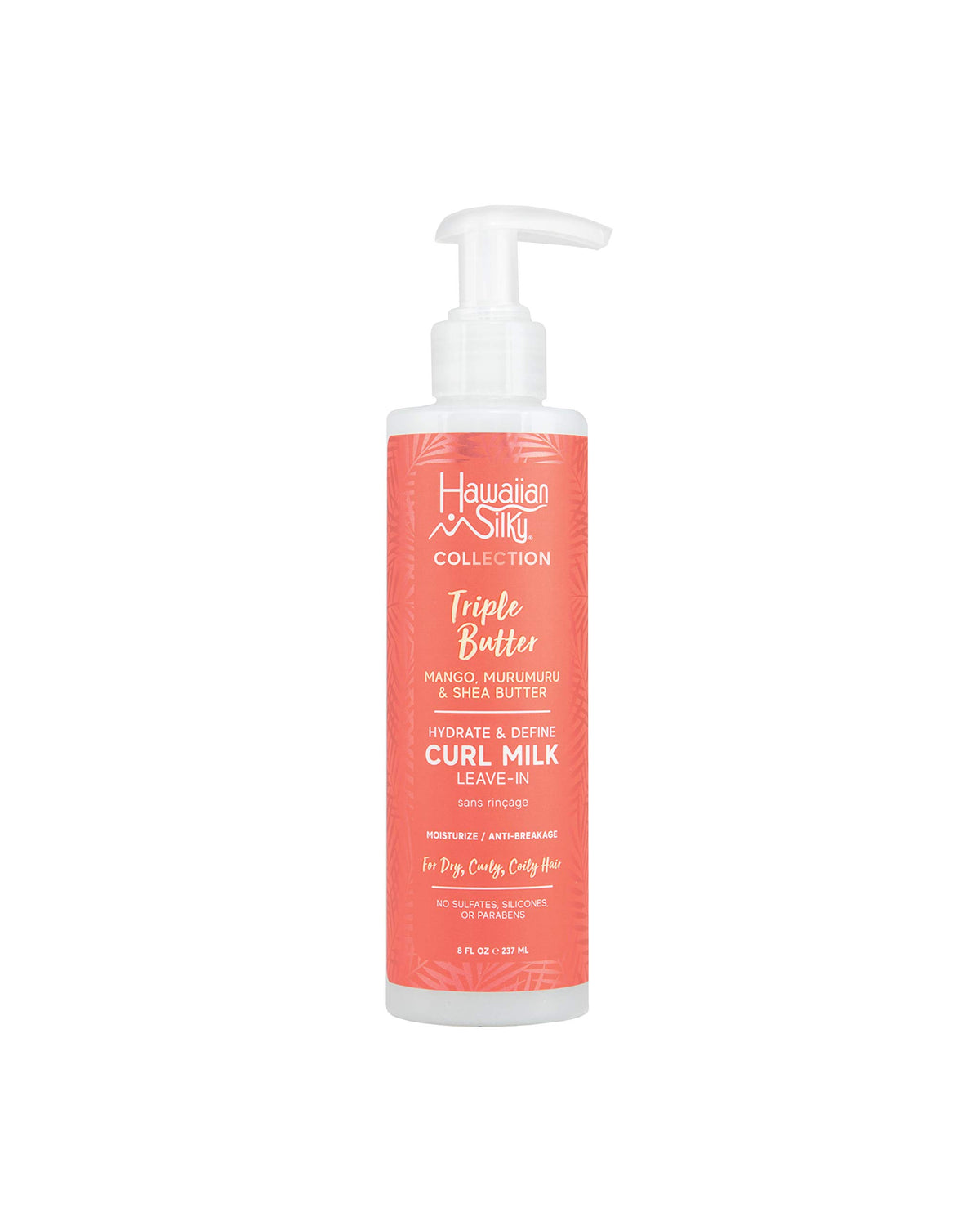 Lait boucles mangue-murumuru par Hawaiian Silky, hydratation rapide.