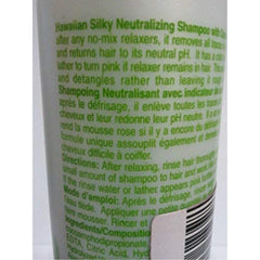 Hawaiian Silky Shampoing neutralisant après-relaxer, cheveux démêlés et souples.