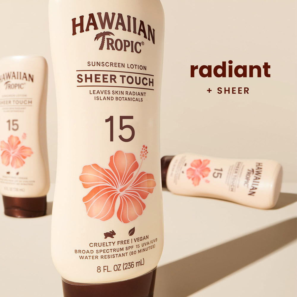 Texture légère et non grasse de Hawaiian Tropic Sheer Touch SPF 15.
