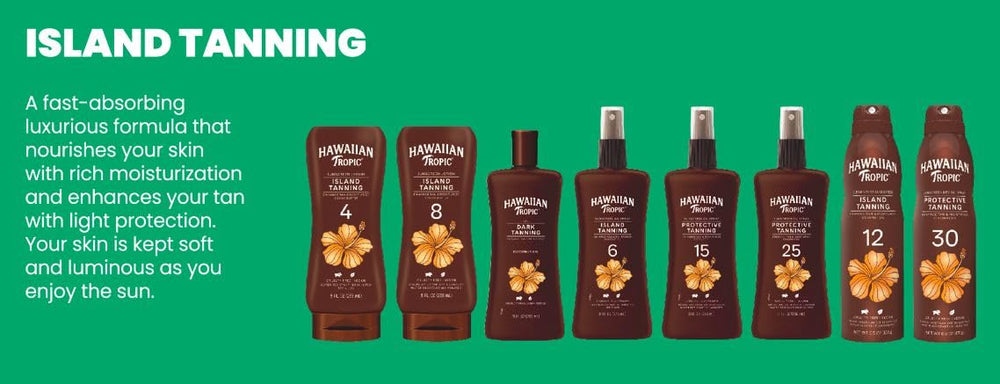 Hydratation avec Aloe et Vitamine E dans l autobronzante Hawaiian Tropic.