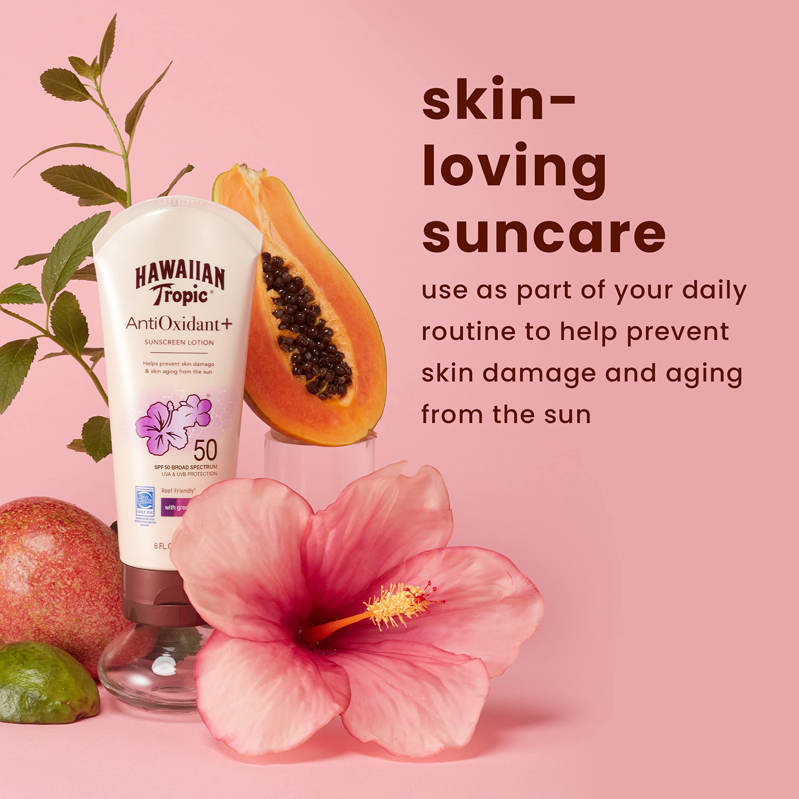 Protection résistante à l’eau jusqu’à 80 minutes avec Hawaiian Tropic.