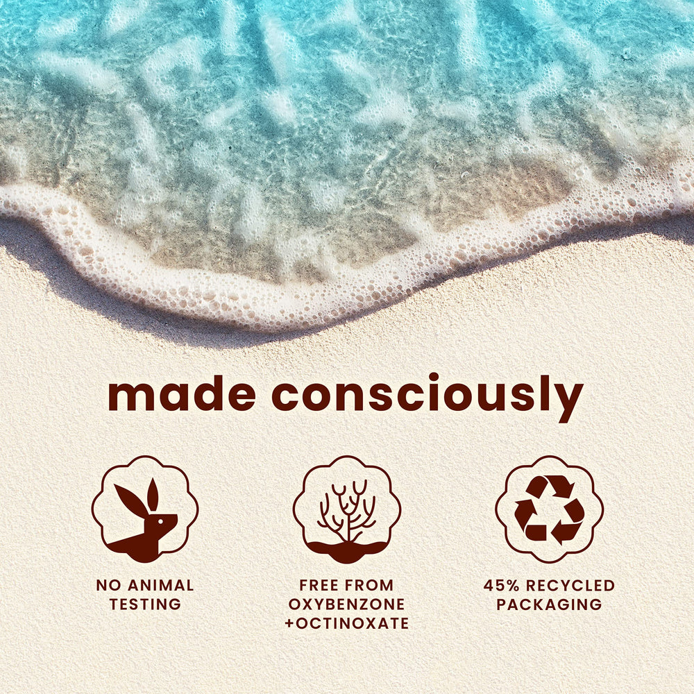 Sans oxybenzone ni octinoxate, soin solaire plus sûr.