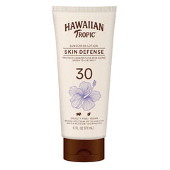 Hawaiian Tropic Skin Defense SPF30, bouteille 177 ml, protection légère.