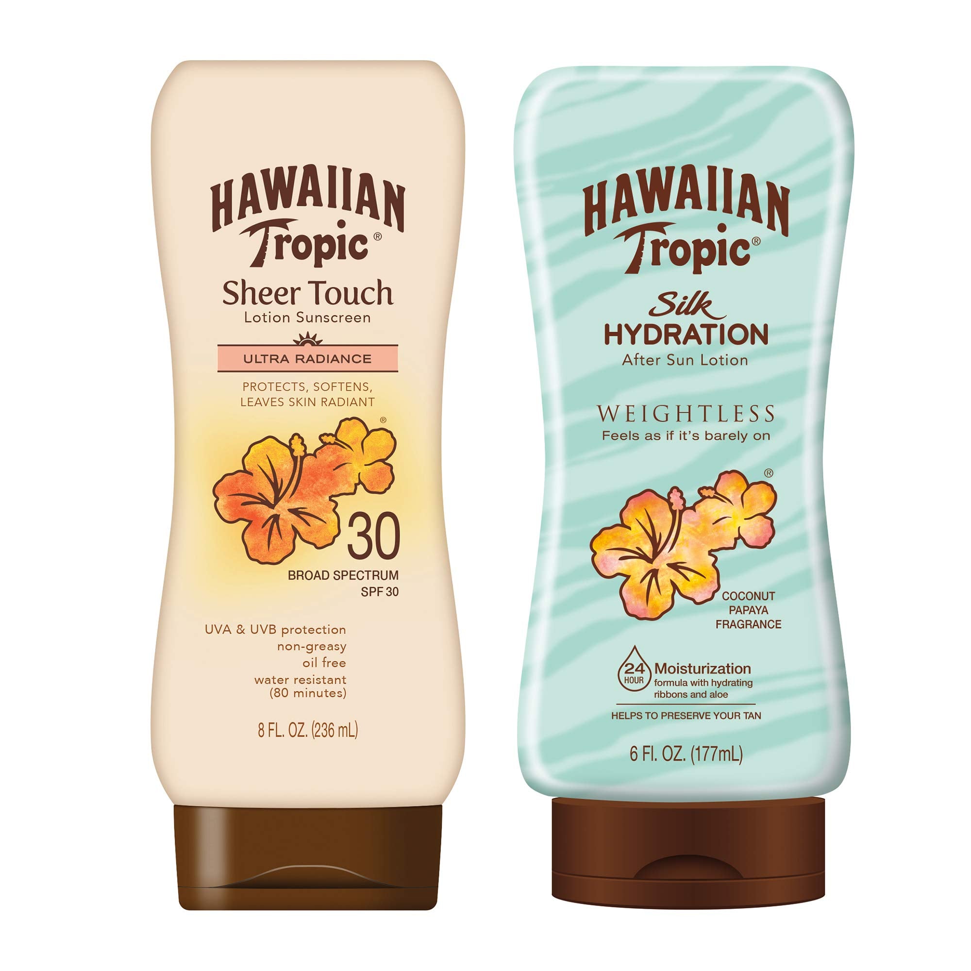 Hawaiian Tropic SPF30: lotion solaire légère qui laisse la peau lumineuse et non grasse.