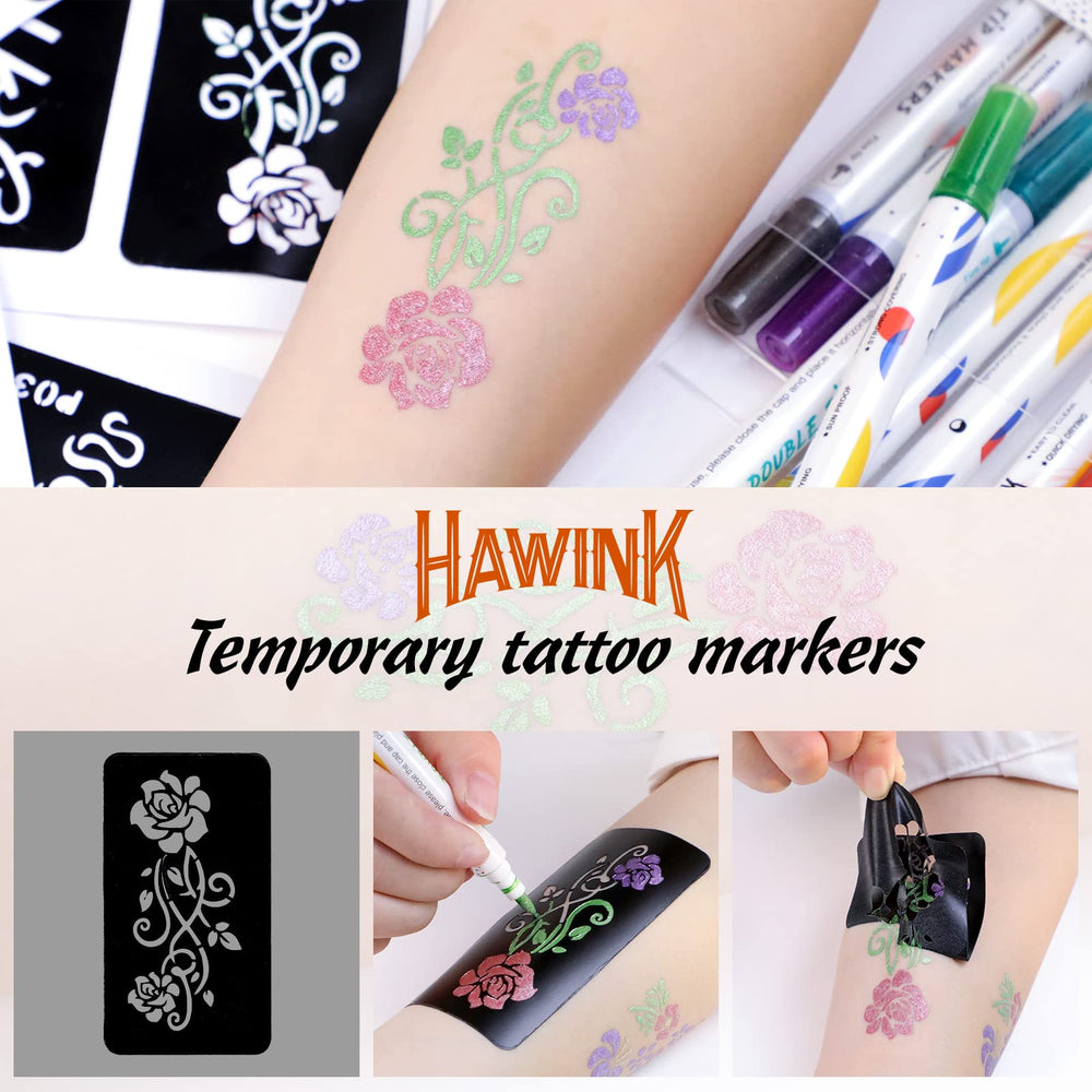 Encre cosmétique Hawink tatouage, sûre sur la peau pour une coloration temporaire.