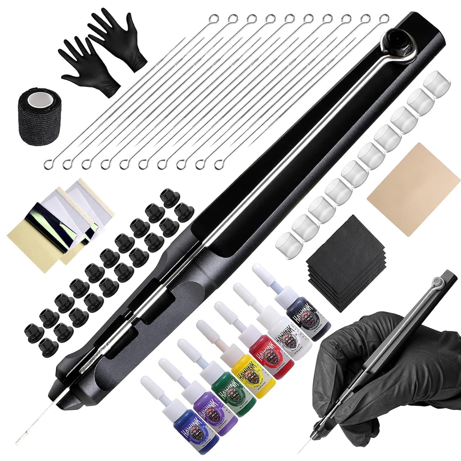 HAWINK kit tatouage stylo – stylo tatouage pour débutants, précision et maniabilité.