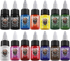 Hawink encre tatouage 14 couleurs, nuances vibrantes pour ombrage fluide