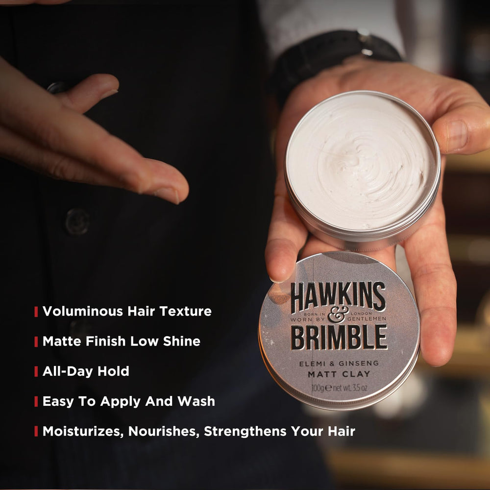 Hawkins & Brimble Matt Clay — prise en main facile pour style polyvalent