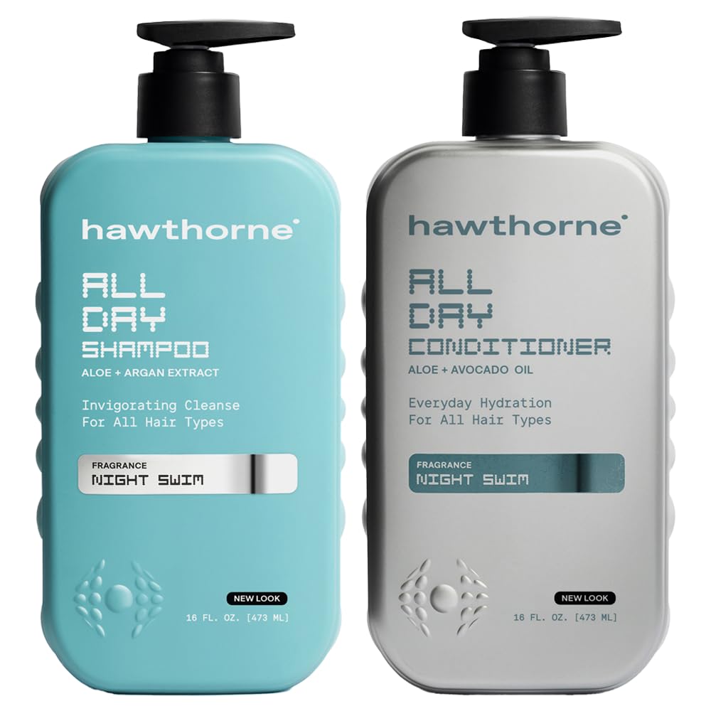 Hawthorne All Day Shampoing – bouteille élégante, parfum frais, pour cheveux propres et revitalisés.