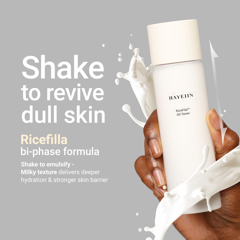 HAYEJIN RiceFila Toner — duo phase mélangée pour nourrir la peau.