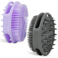 Brosse-corps silicone double-face HAYSNA, exfoliation douce et efficace.