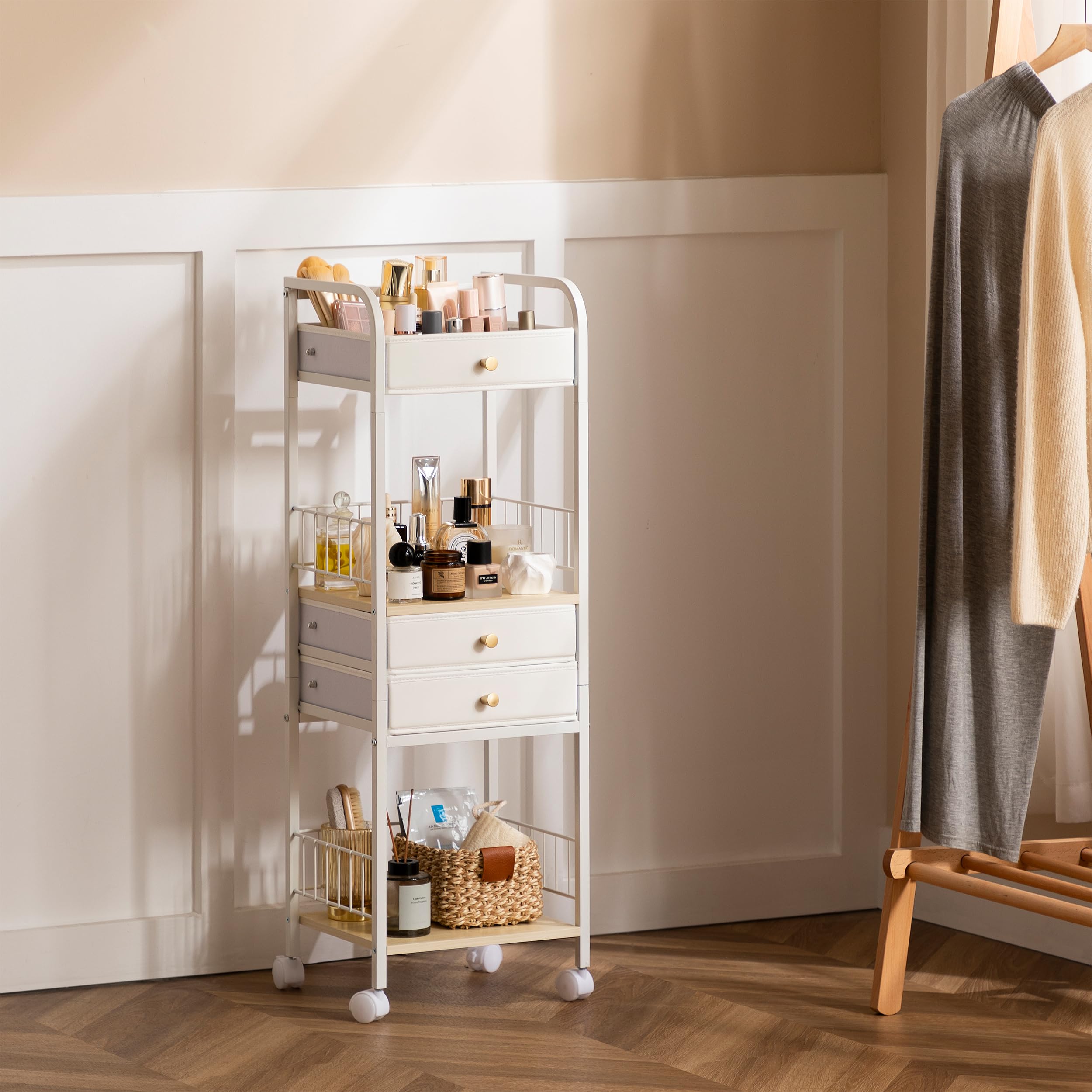 HBlife chariot-beaute portable, solution polyvalente pour vanity et salle de bains.