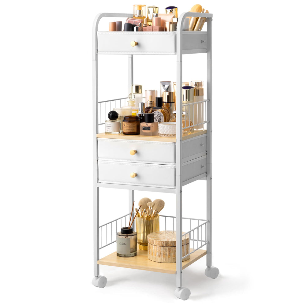 HBlife chariot maquillage sur roulettes, déplacement facile du poste beauté.