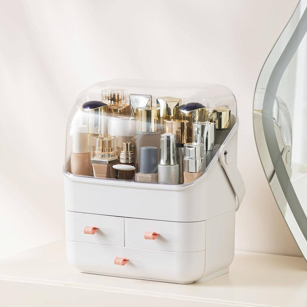 HBlife couvercle transparent ouvert facilitant l'accès au maquillage.