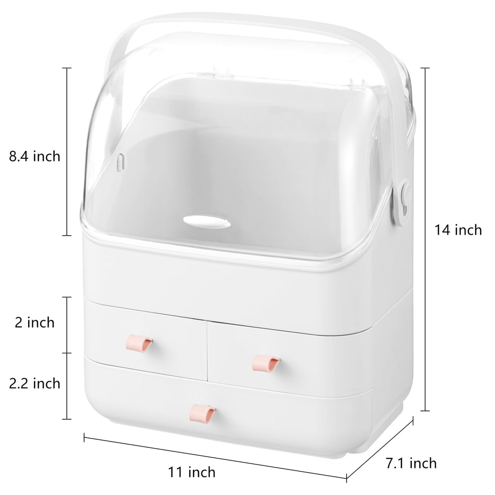 HBlife design blanc avec étagère cosmétiques pour la coiffeuse.