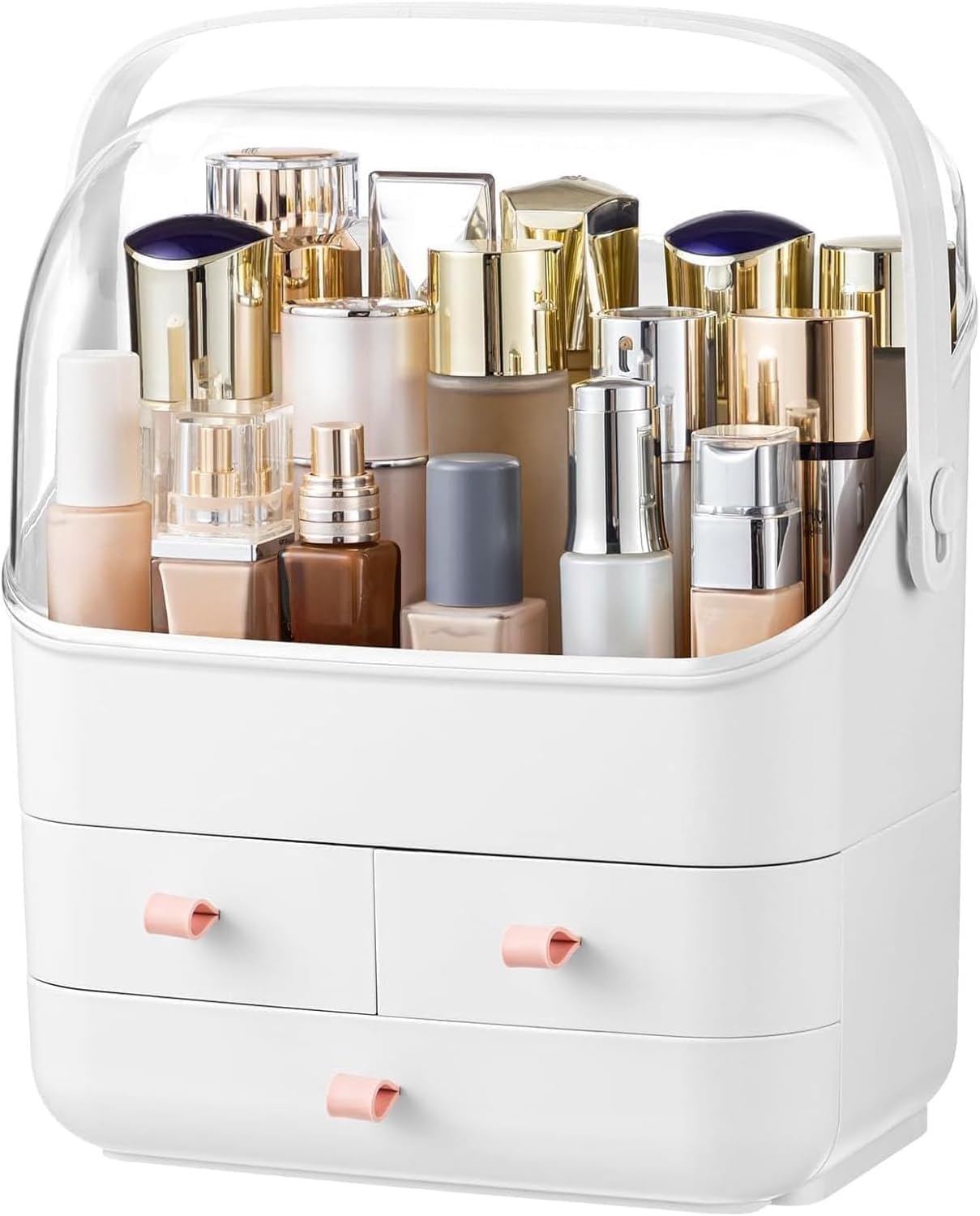 HBlife organiseur maquillage avec couvercle impermeable et affichage clair.