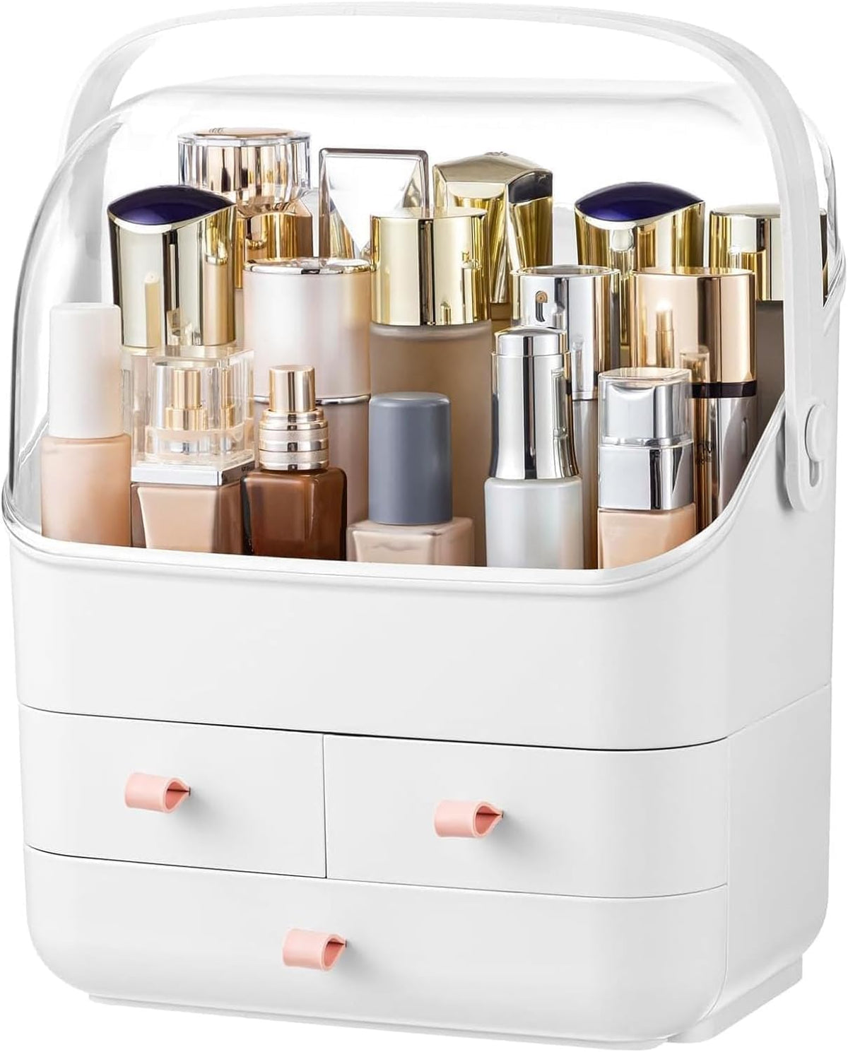 HBlife organiseur maquillage avec couvercle impermeable et affichage clair.