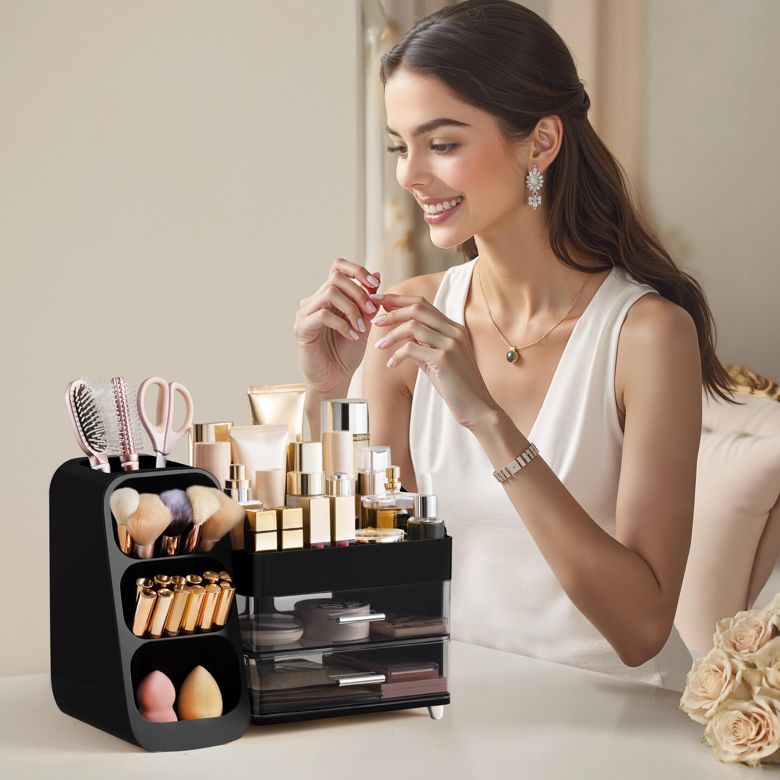 HBlife Organisateur Maquillage est facile à nettoyer et durable