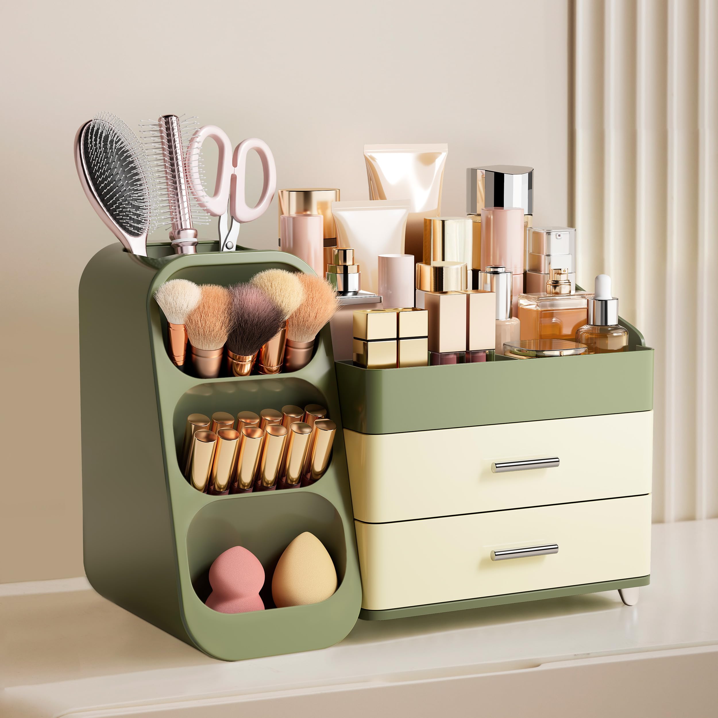 HBlife Organisateur Maquillage plastique lisse facile à nettoyer.