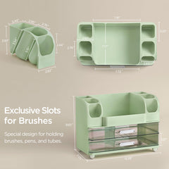 Rangements latéraux HBlife pour brosses et tubes, accès rapide.