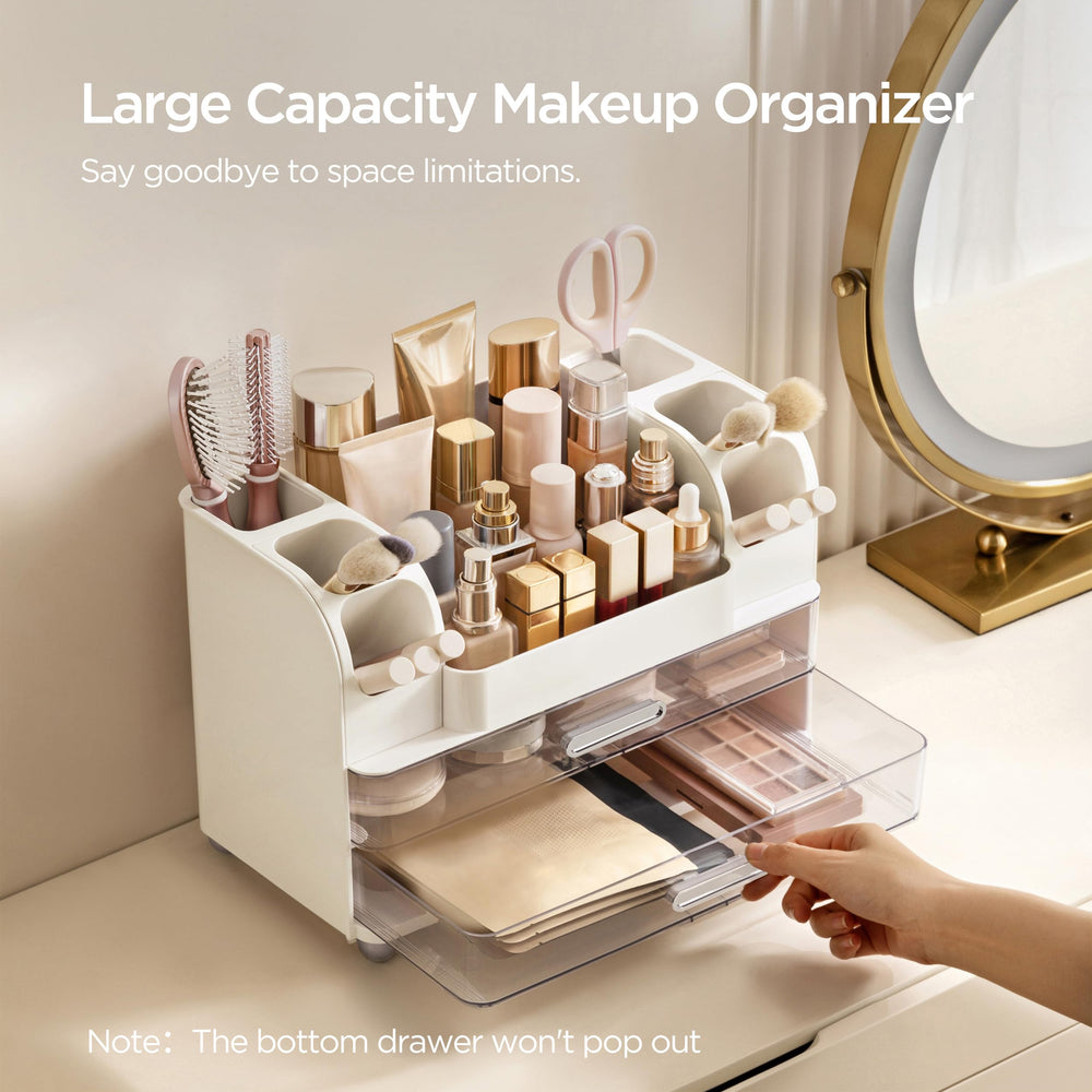 HBlife Organisateur Maquillage — tiroirs spacieux pour palettes et rouges à lèvres.