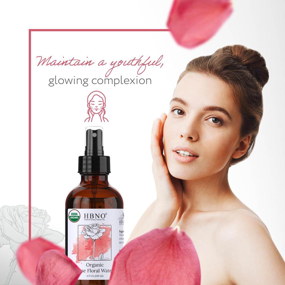 HBNO eau de rose bio USDA certifiée — qualité biologique garantie.