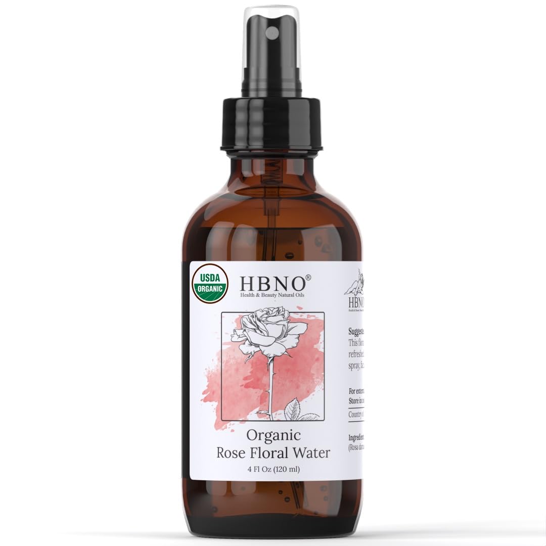HBNO eau de rose bio pour visage — purifie et rafraîchit la peau.