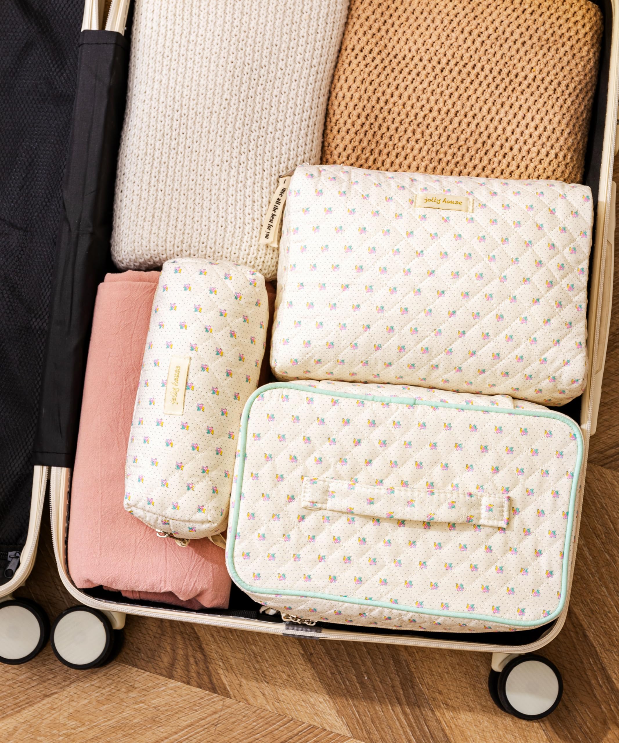 HBselect grand capacite-sac-maquillage: rangement généreux pour rouges à lèvres et pinceaux.