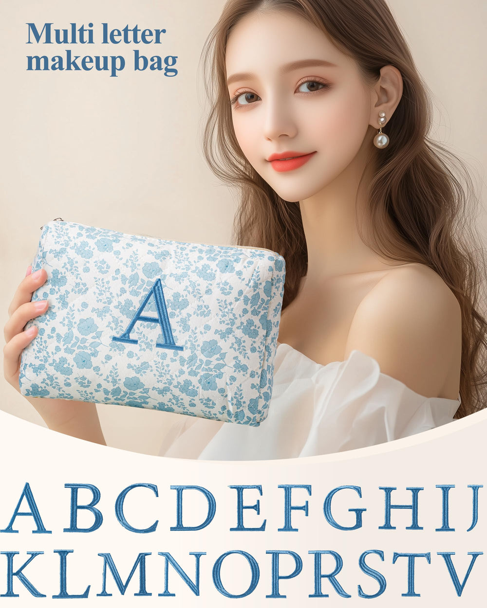HBselect sac maquillage quilté coton cadeau ideal pour femmes et amies.
