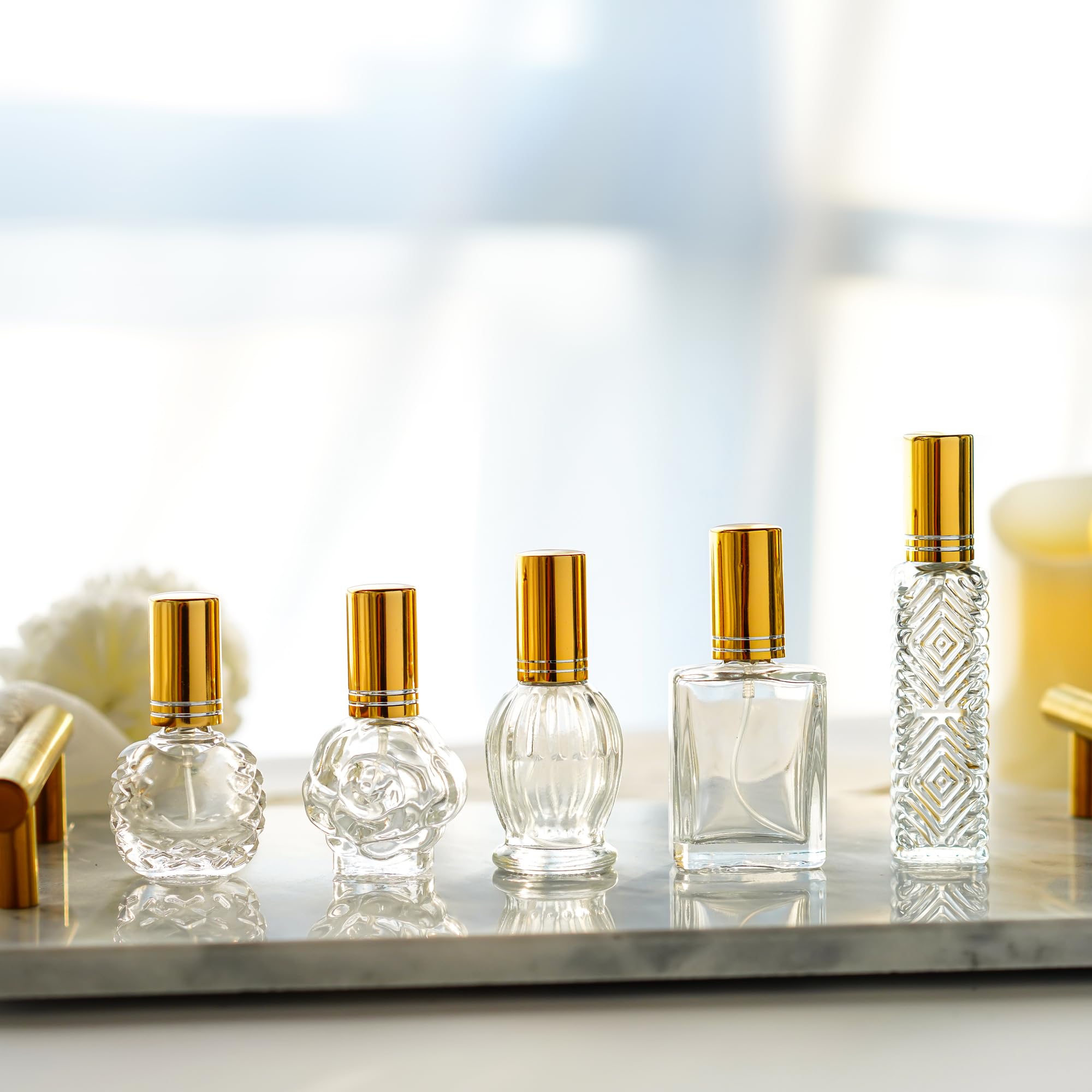 H&D Hyaline & Dora – ensemble de 5 bouteilles en verre vintage, pratique et polyvalent