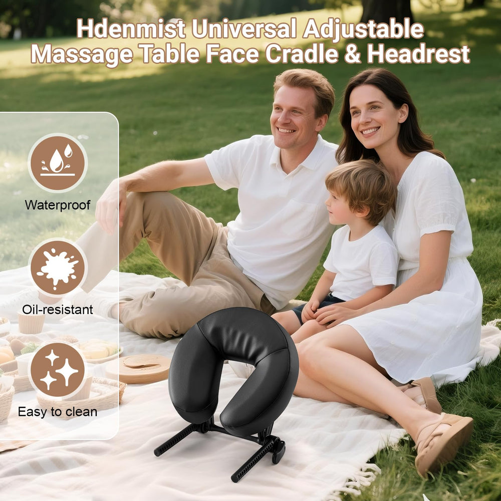 Ensemble face cradle et oreiller en U, pratique pour spa et cabines.