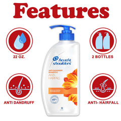 Head & Shoulders – bouteille-pompe anti-chute-cheveux 22 onces, cheveux plus forts après lavage