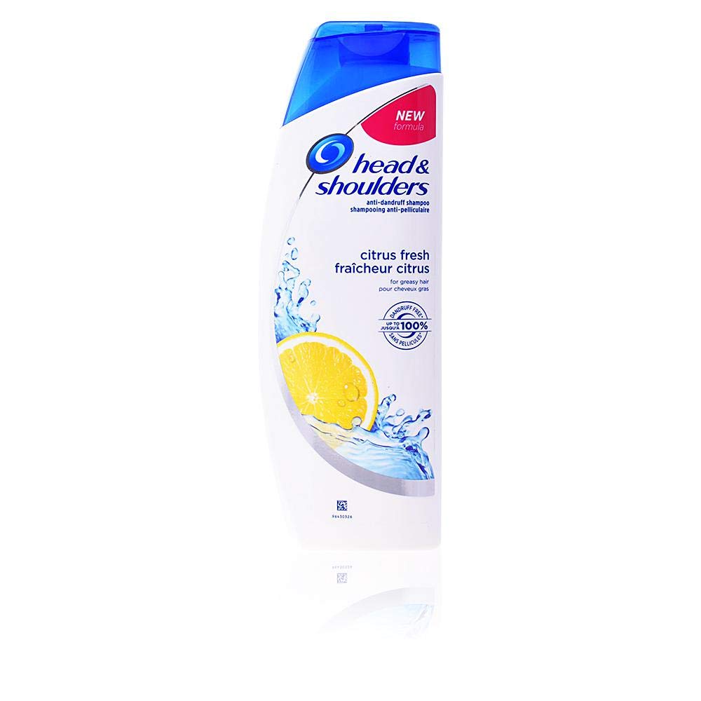 Head & Shoulders Shampoing antipelliculaire Citrus Frais, flacon en avant, parfait pour un usage quotidien.