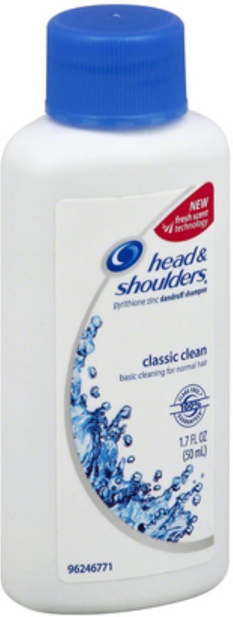 Head & Shoulders Shampoing Classic Clean – flacon voyage, lutte contre les pellicules et cuir chevelu apaisé.