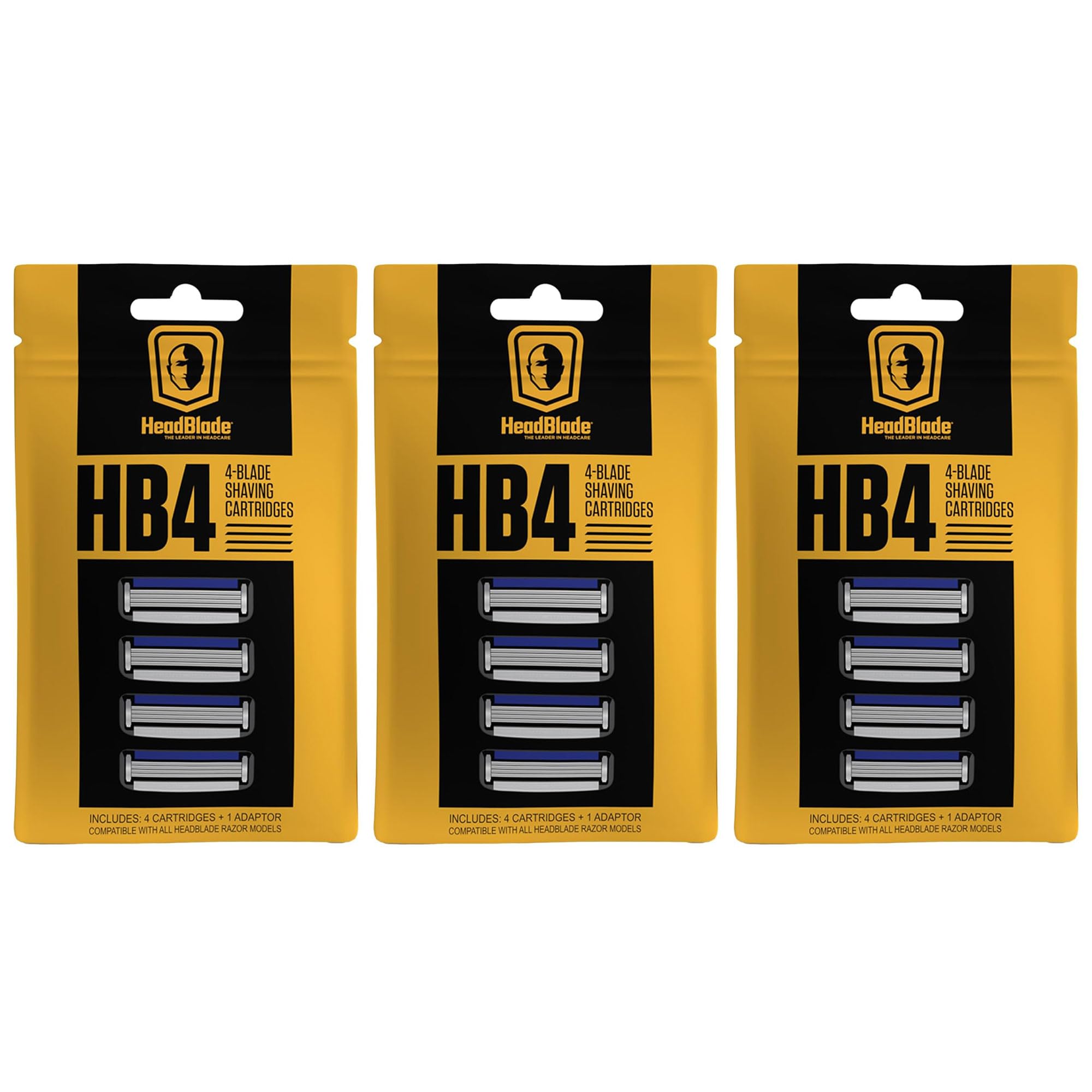 HeadBlade HB4 – lames en acier inoxydable pour rasage fluide et précis.
