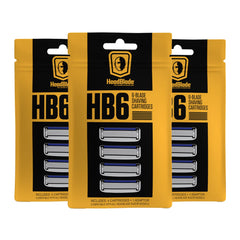 HeadBlade HB6 avec lames inox six pour rasage précis et confortable du cuir chevelu.