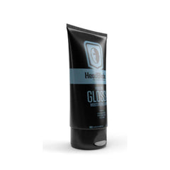 HeadBlade HeadLube Glossy montre une finition brillante sur le cuir chevelu.