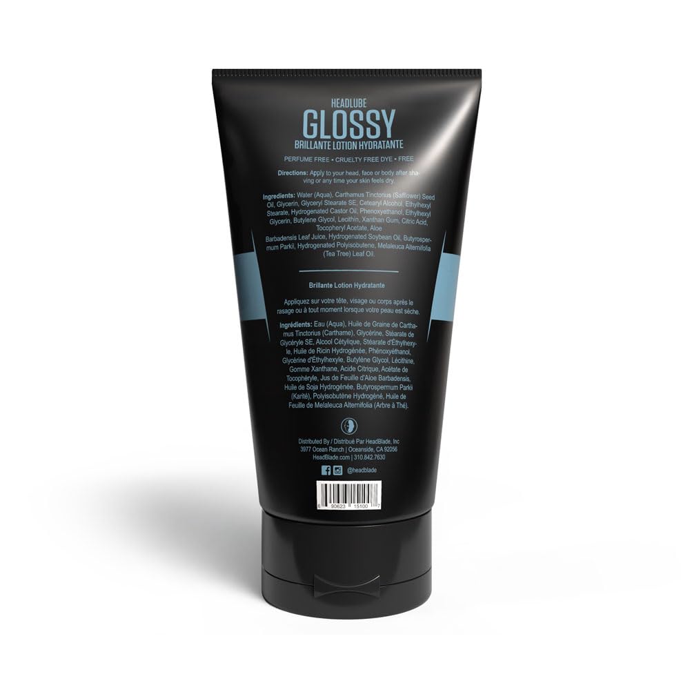 HeadBlade HeadLube Glossy contient huile d arbre a the pour fraîcheur.