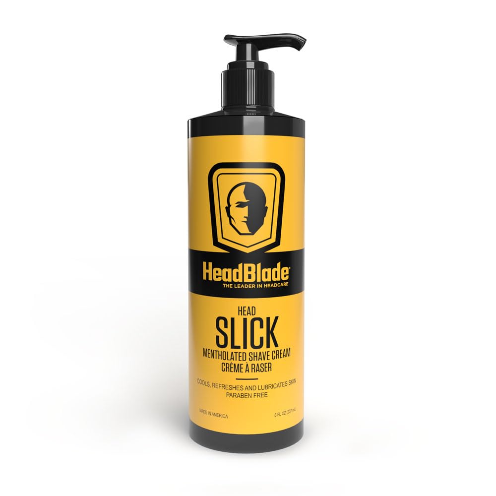 HeadBlade HeadSlick crème rasage 8 oz sur bouteille, pour rasage du crâne en douceur
