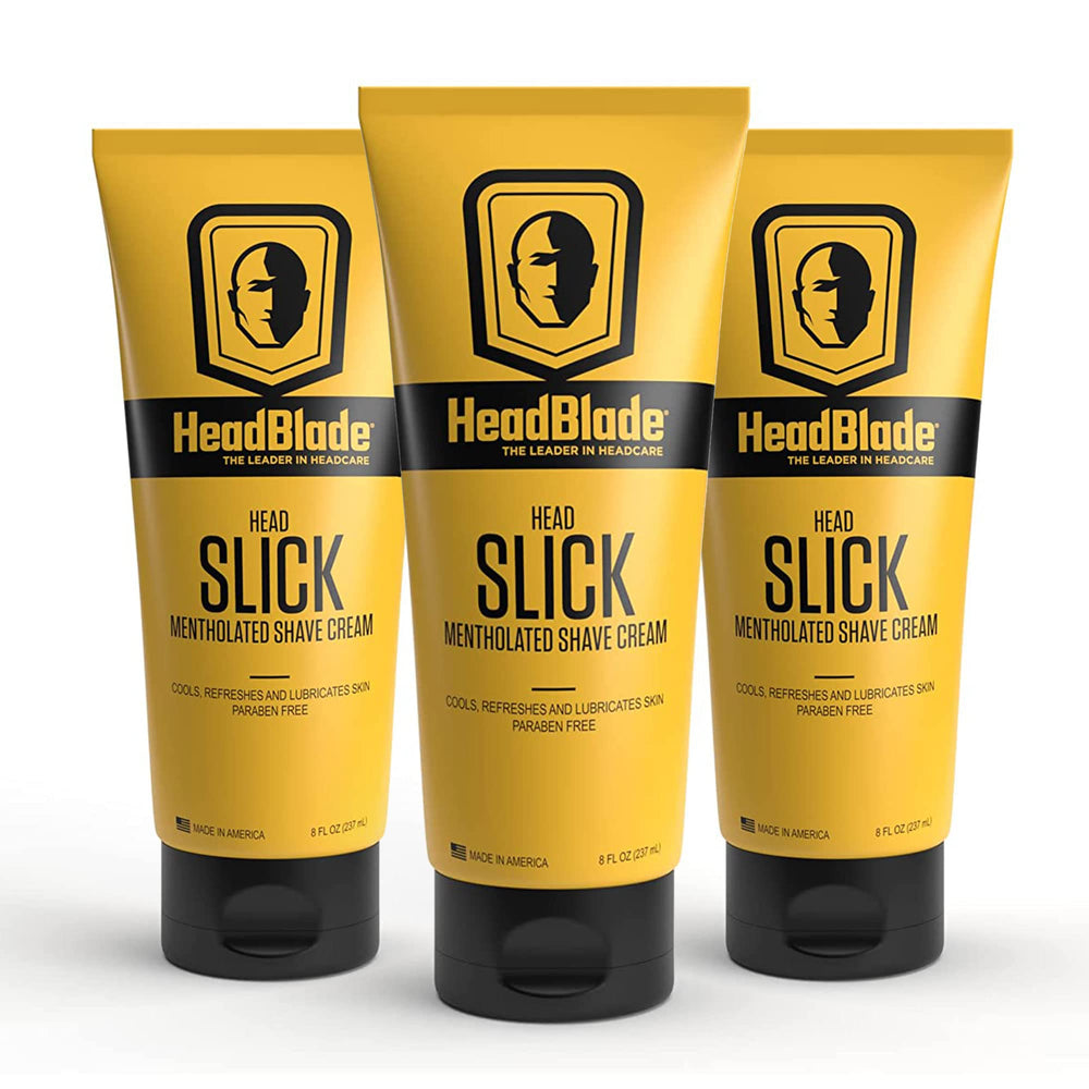 HeadBlade HeadSlick: bouteille 8 oz prête pour un rasage de tête fluide.