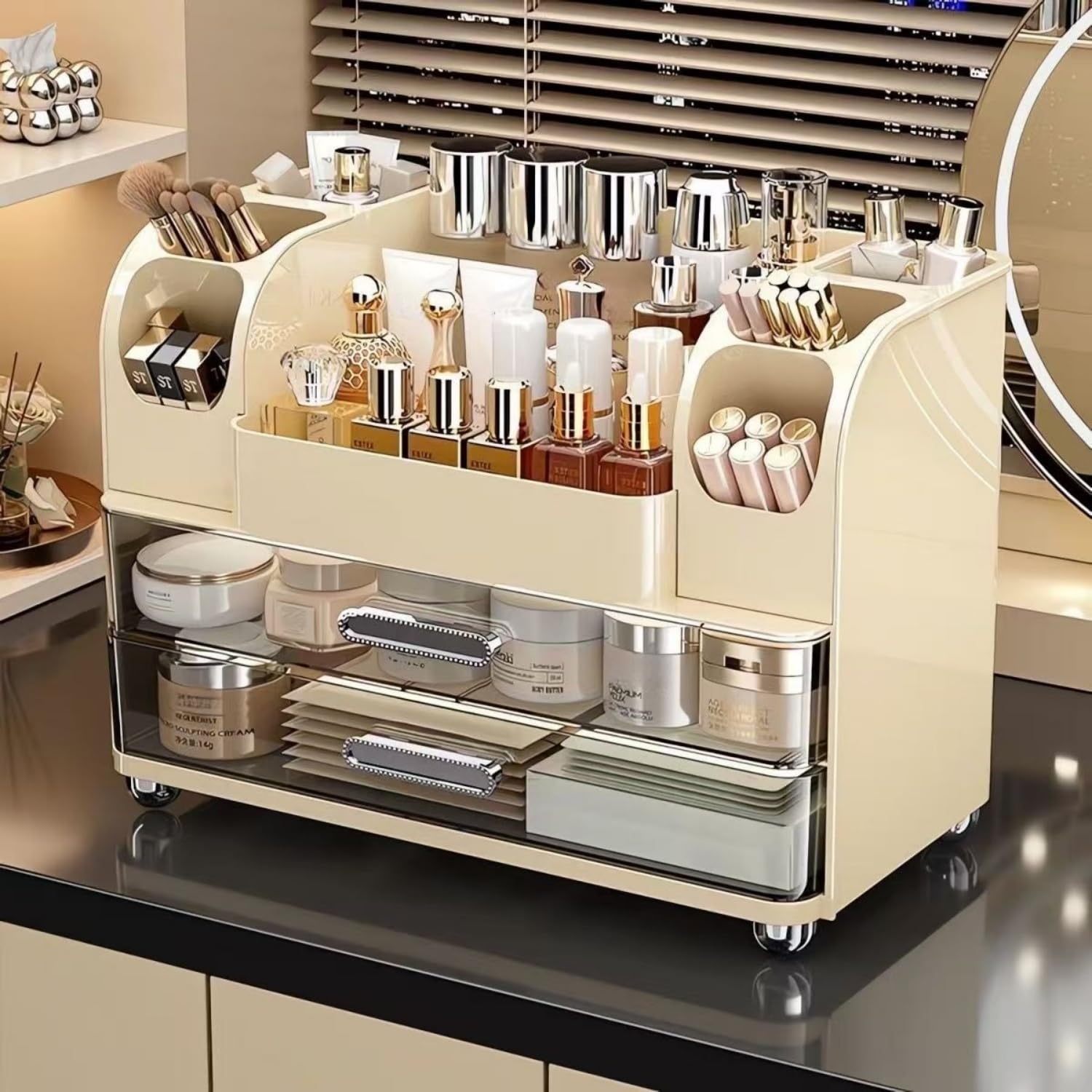 Heaime Organisateur maquillage tiroirs – design élégant pour coiffeuse